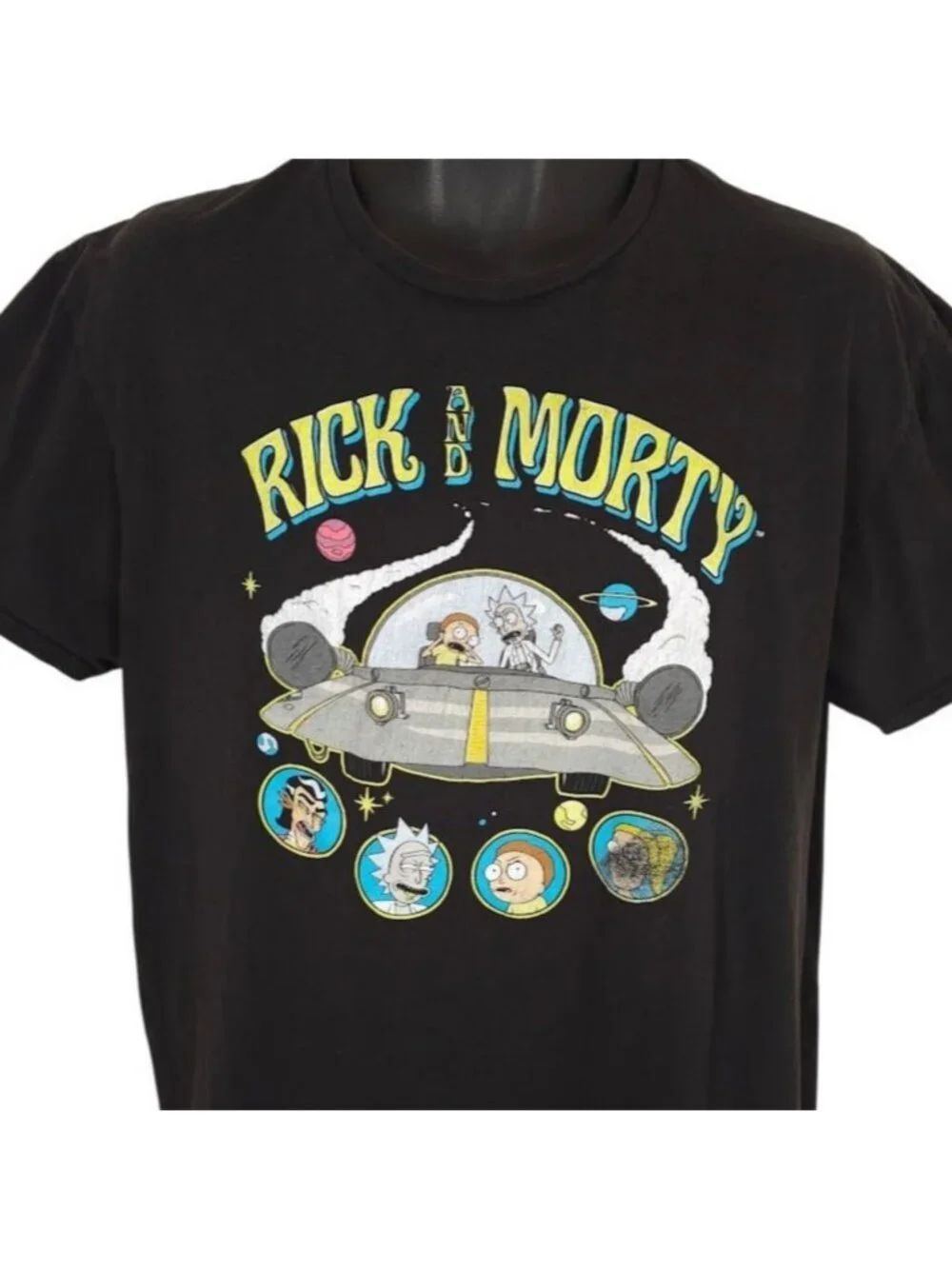 Rick And Morty T Shirt Mens Size XL Black Adult Swim Cartoon Network